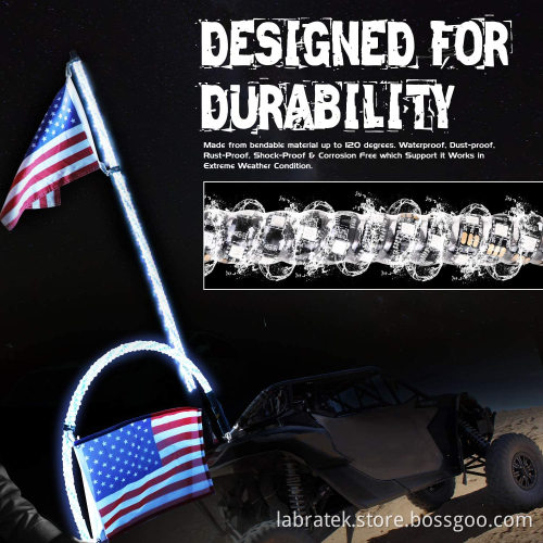 Hot Selling Mining Safety Led Whip With Reflective flag for Warning
